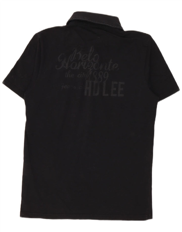 Lee Damen-Poloshirt mit Grafik, UK 10, Größe S, Schwarz, Baumwolle