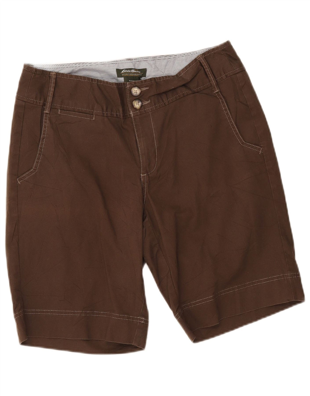 Eddie Bauer Damen Blakely Fit Bermudashorts US 8 Medium W30 Braune Baumwolle