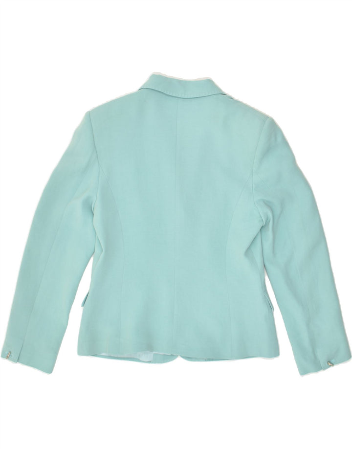 VINTAGE Womens 3 Button Blazer Jacket IT 42 Medium Turquoise Acetate | Vintage Vintage | Thrift | Second-Hand Vintage | Used Clothing | Messina Hembry 