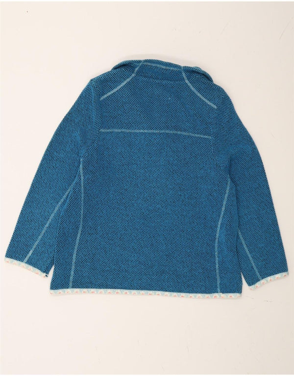 Weird Fish Womens Zip Neck Sweatshirt Jumper UK 14 Large Blue Cotton