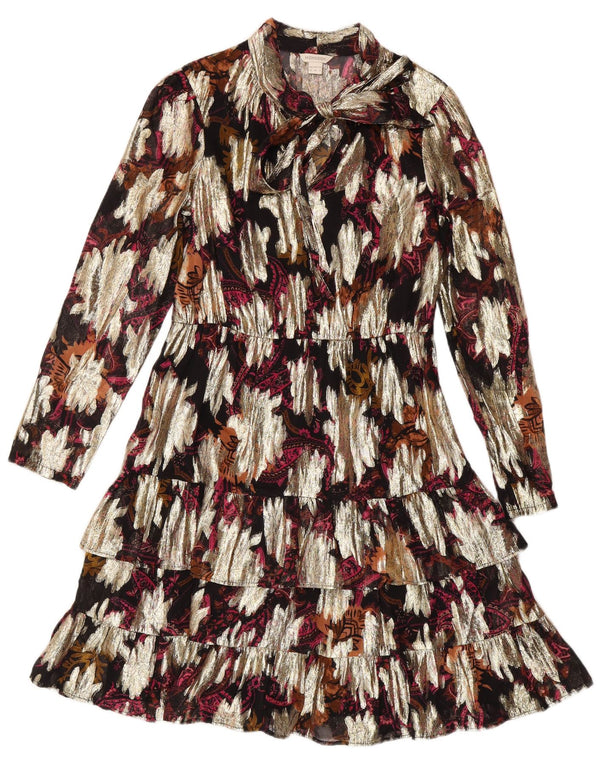 Monsoon Damen-Kleid mit langen Ärmeln, gestuft, Gr. 40, Größe S, mehrfarbig, Bohemian-Stil