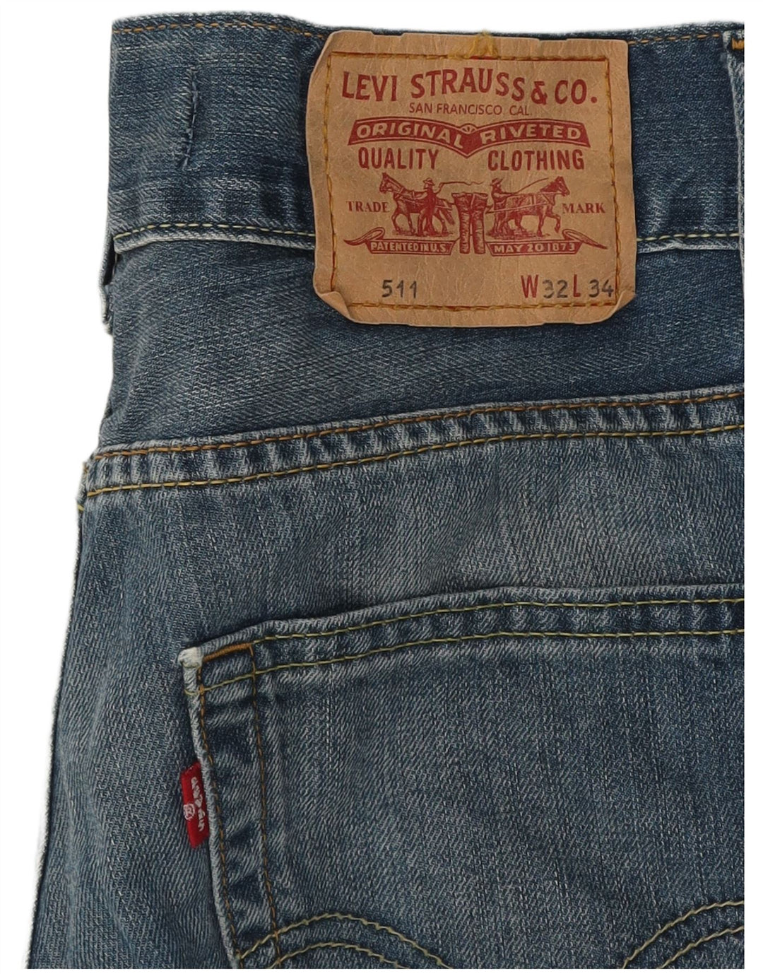 Levi's Damen 511 Slim Jeans W32 L34 Blaue Baumwolle