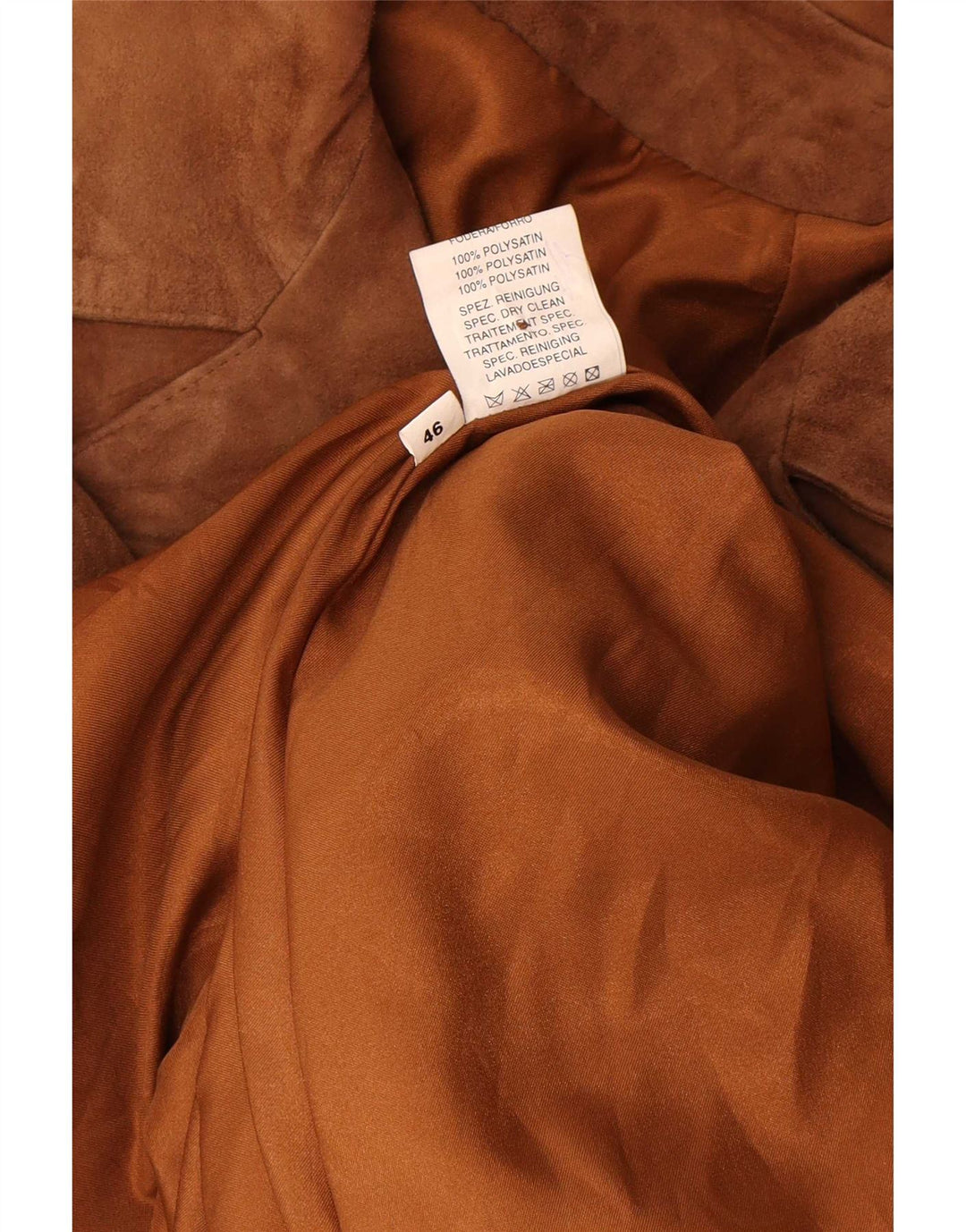 Vintage Damen Übergroßer Wildledermantel IT 46 Großes braunes Leder
