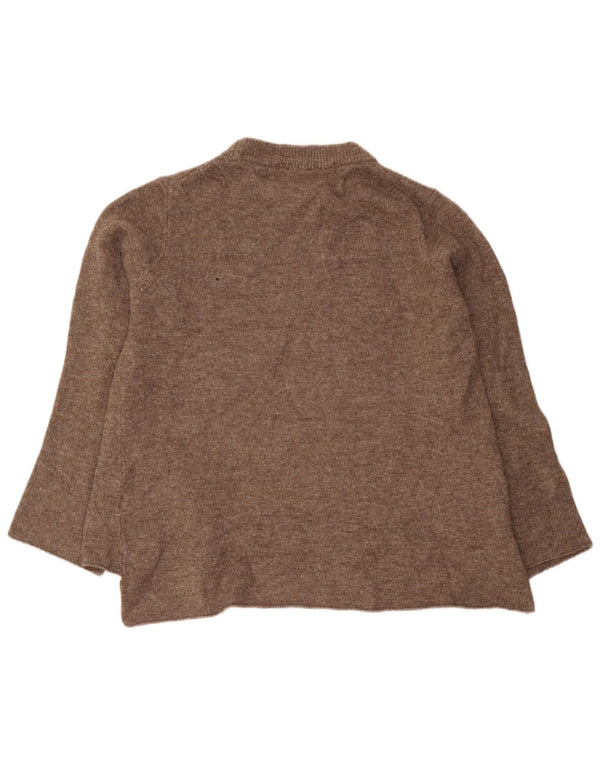 Zara Damen-Pullover mit entspannter Passform und Rundhalsausschnitt, Gr. 10, klein, braunes Acryl