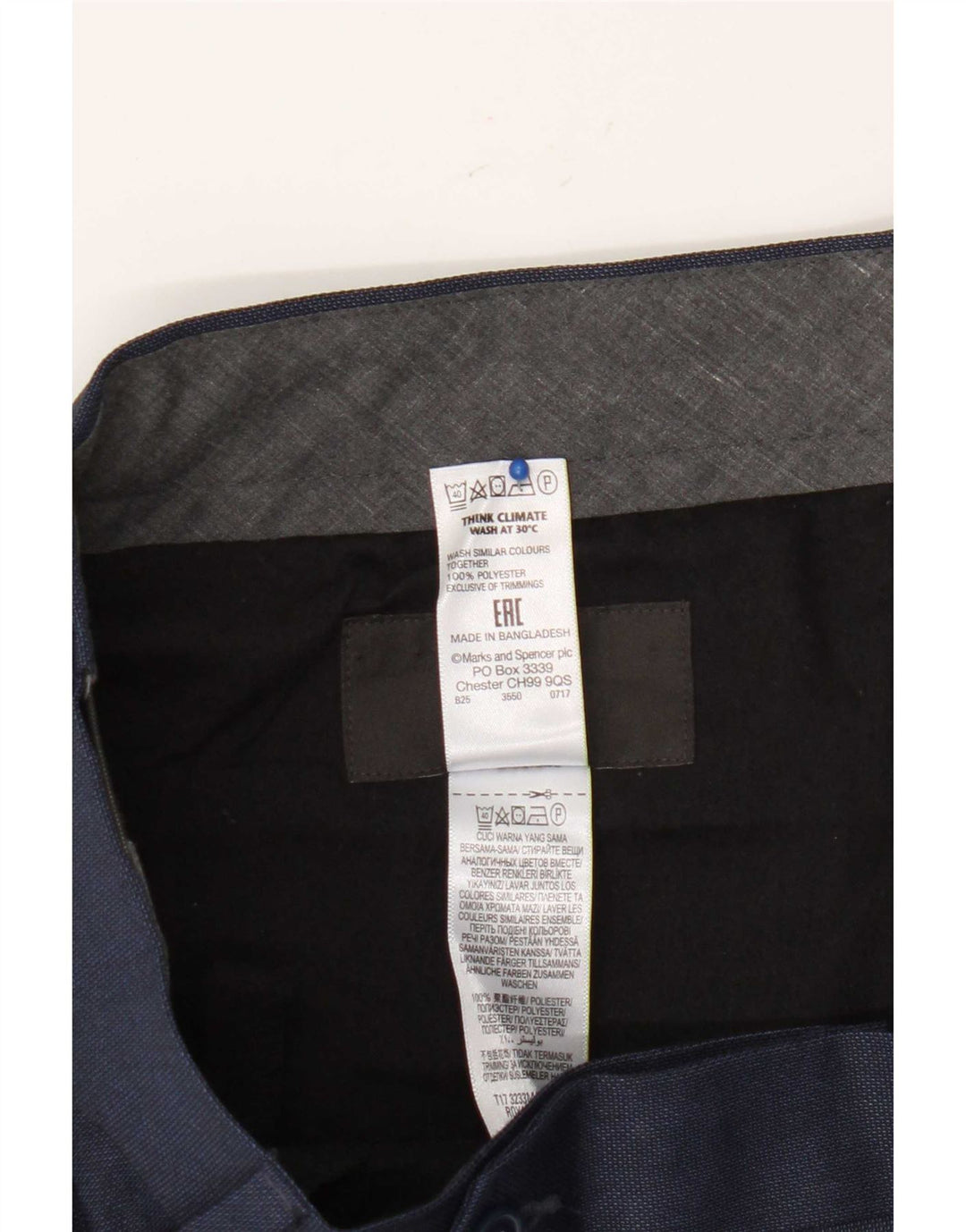 Marks & Spencer Herren-Anzughose, gerade, normal, W36 L31, Marineblau