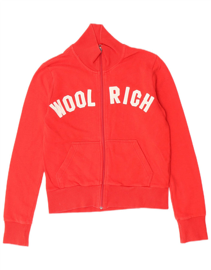 Woolrich Damen-Trainingsanzugoberteil mit Grafik, Größe UK 12, mittelrot, Baumwolle