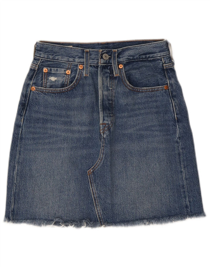 Levi's Damen Jeansrock W24 XS Blaue Baumwolle