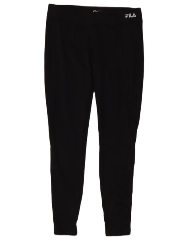 Fila Damen Leggings UK 14 Medium Schwarz Polyester