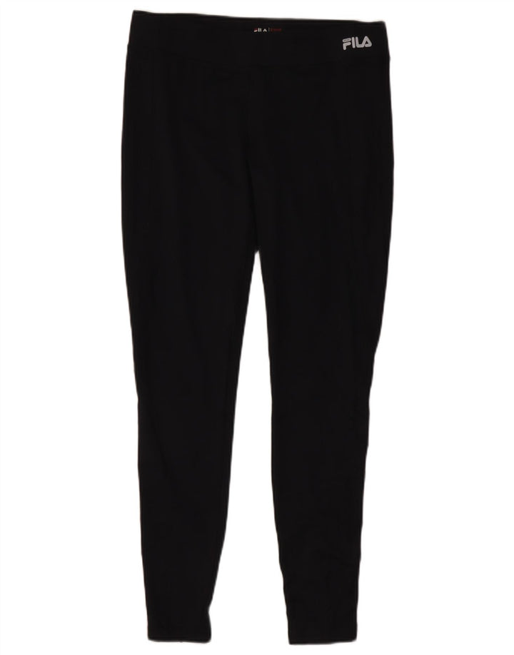 Fila Damen Leggings UK 14 Medium Schwarz Polyester