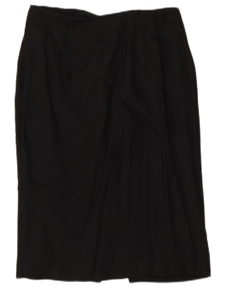 Zara Damen gerader Rock EU 38 Small W28 Schwarz Rayon