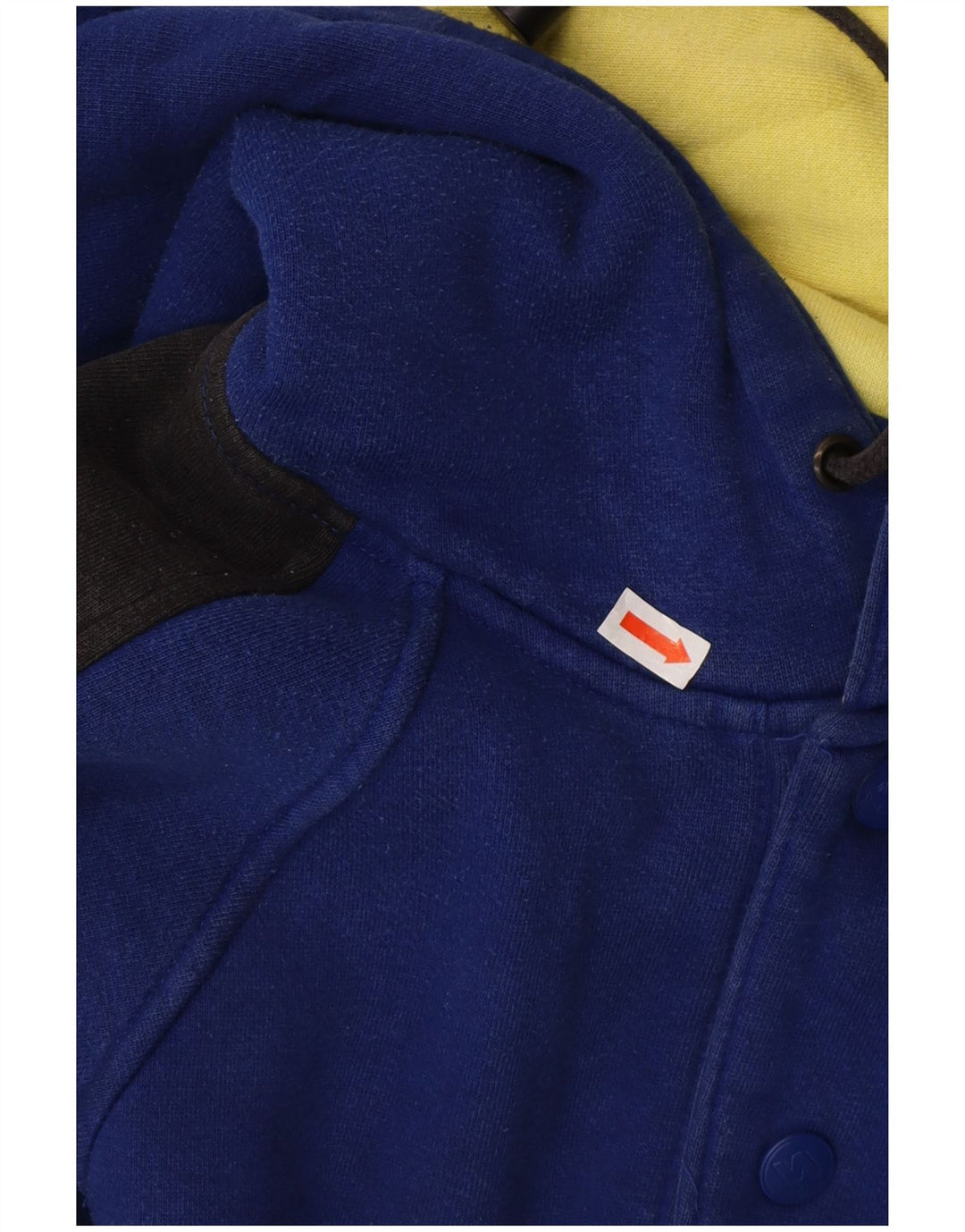 STARTER Herren-Kapuzenpullover mit Knopfkragen, mittelblaue Farbblock-Baumwolle