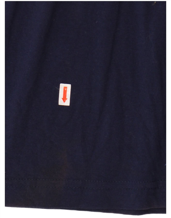FILA Herren-Grafik-T-Shirt-Oberteil aus mittelblauer Baumwolle in Marineblau