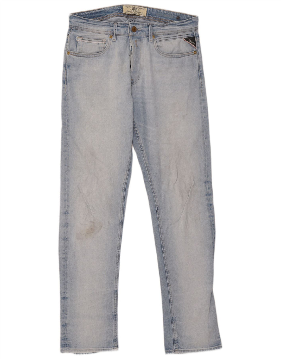 Replay Herren Straight Jeans W32 L33 Blau