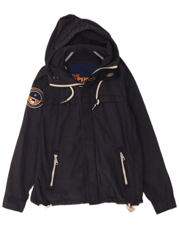 Superdry Herren-Windbreakerjacke mit Kapuze, UK 42, XL, Marineblau, Baumwolle