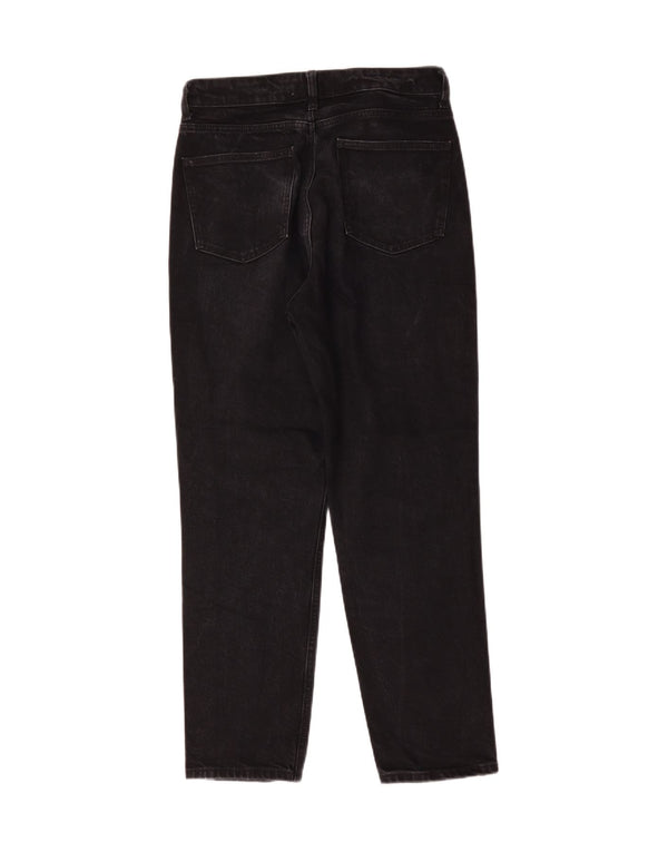 Zara Damen High Waist Tapered Jeans EU 42 Large W32 L28 Schwarz