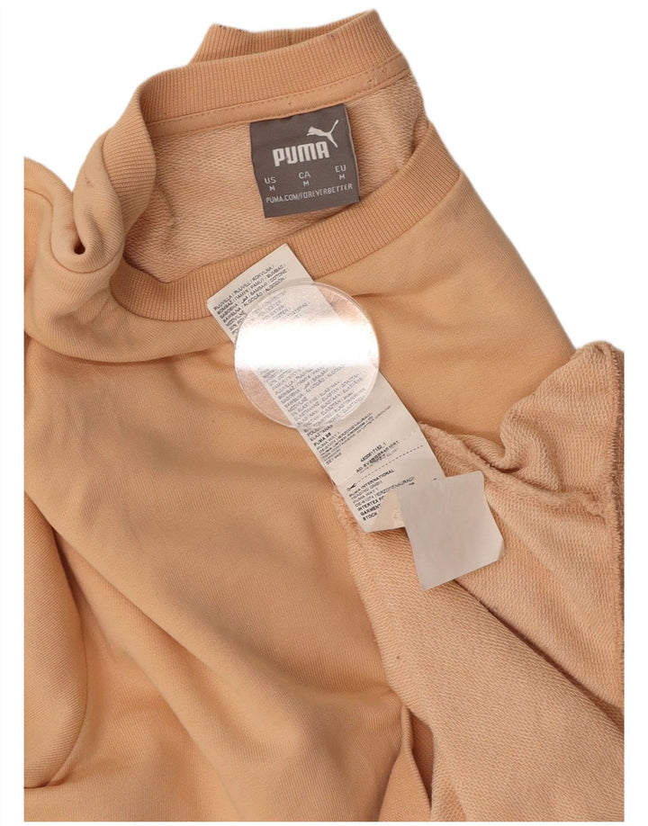 PUMA Damen Übergroßer Sweatshirt-Pullover UK 14 Mittelgelbe Baumwolle