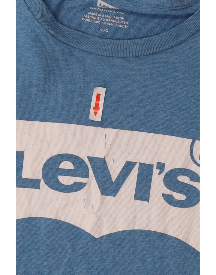 Levi's Herren-T-Shirt mit Grafik, Größe L, aus blauer Baumwolle