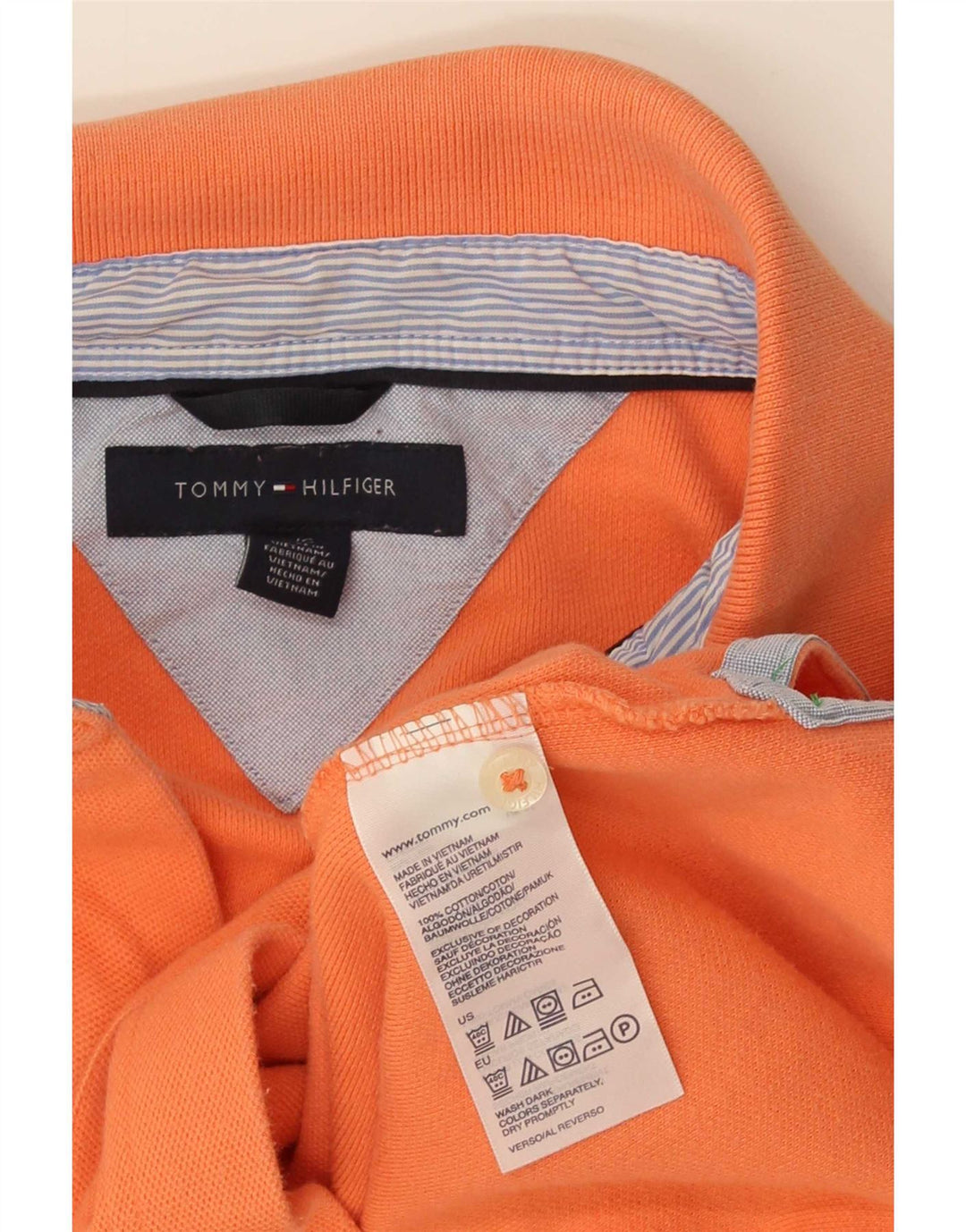 Tommy Hilfiger Herren-Poloshirt, große orangefarbene Baumwolle