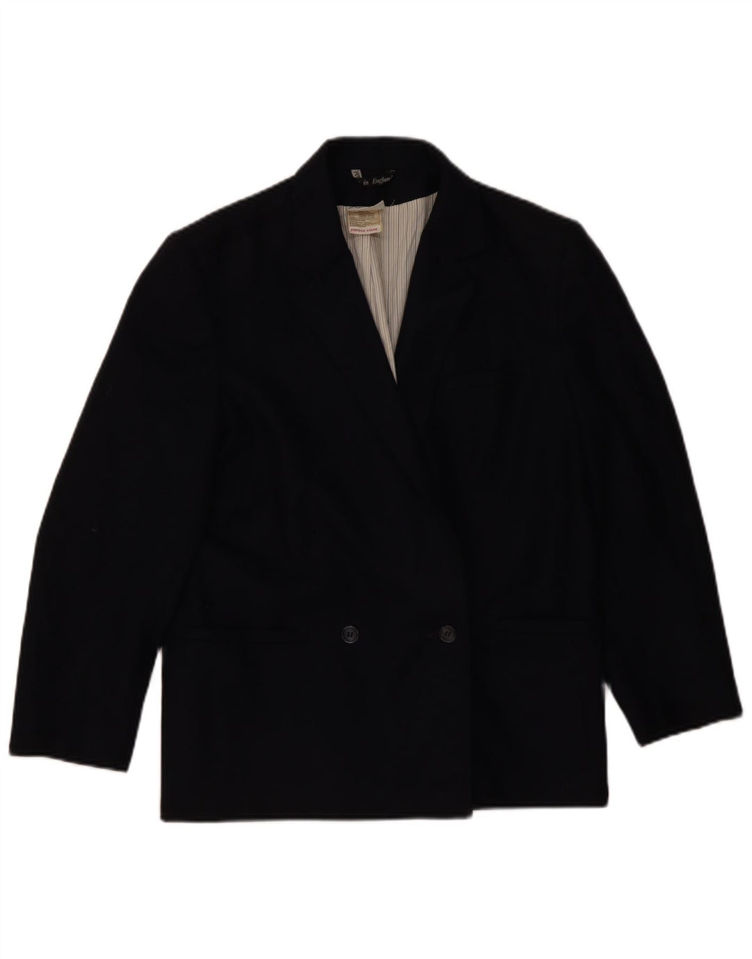 LAURA ASHLEY Zweireihiger Blazer für Damen, UK 14, mittelschwarze Wolle
