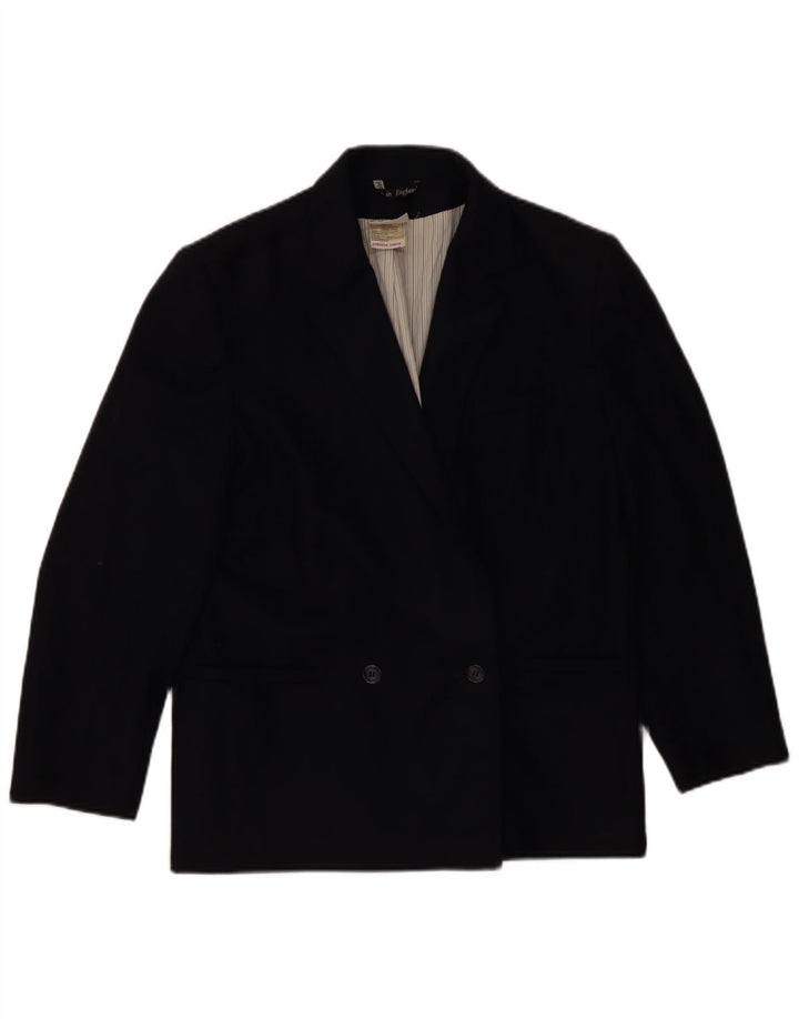 LAURA ASHLEY Zweireihiger Blazer für Damen, UK 14, mittelschwarze Wolle