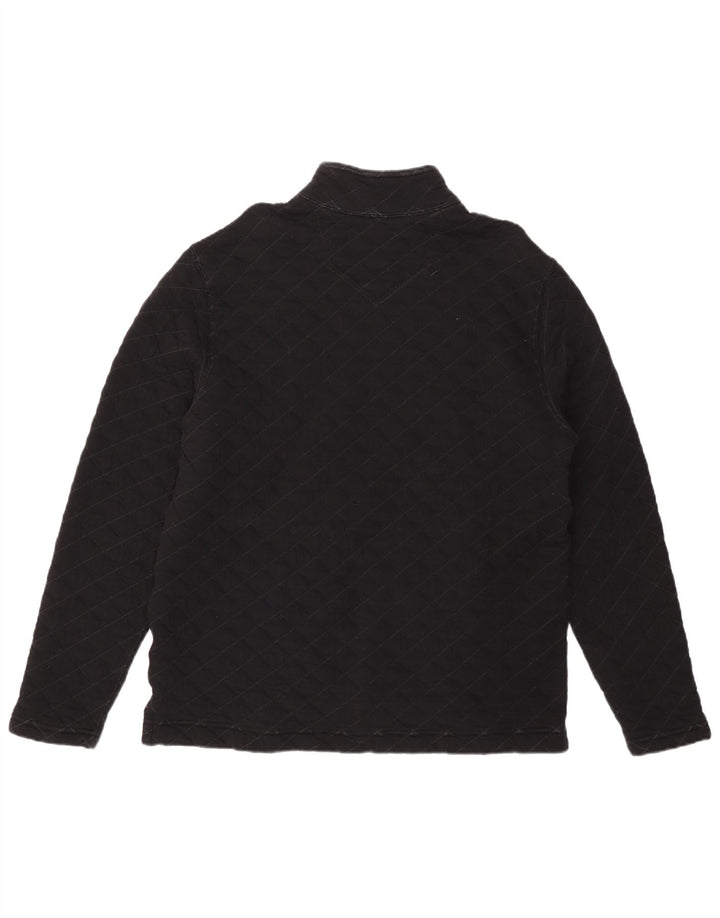 Eddie Bauer Herren-Sweatshirt mit Reißverschluss am Hals, groß, aus schwarzer Baumwolle