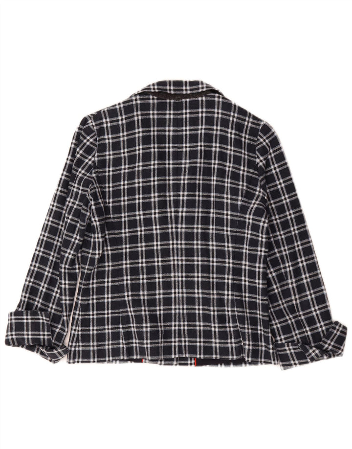 Max & Co. Damen-Blazer mit 1 Knopf, UK 12, mittelmarineblau, kariert, Baumwolle