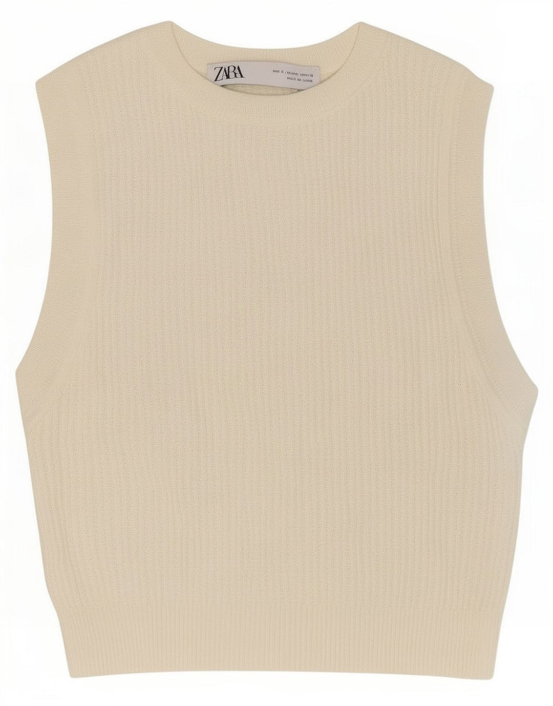 Zara Damen Crop Vest Top UK 8 Small Weiß