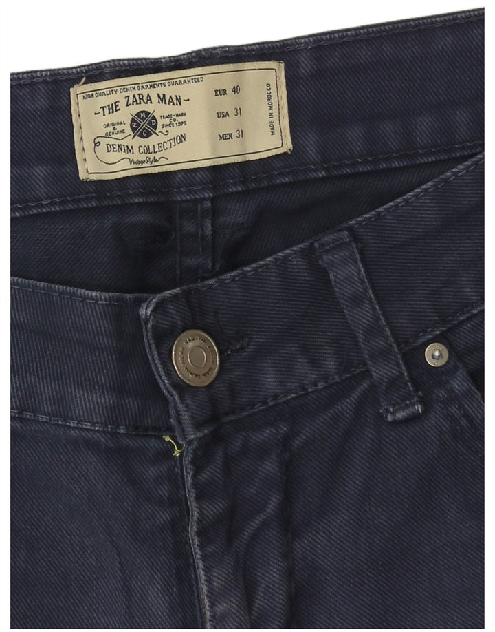 Zara Herren Jeansshorts EU 40 Medium W31 Marineblau