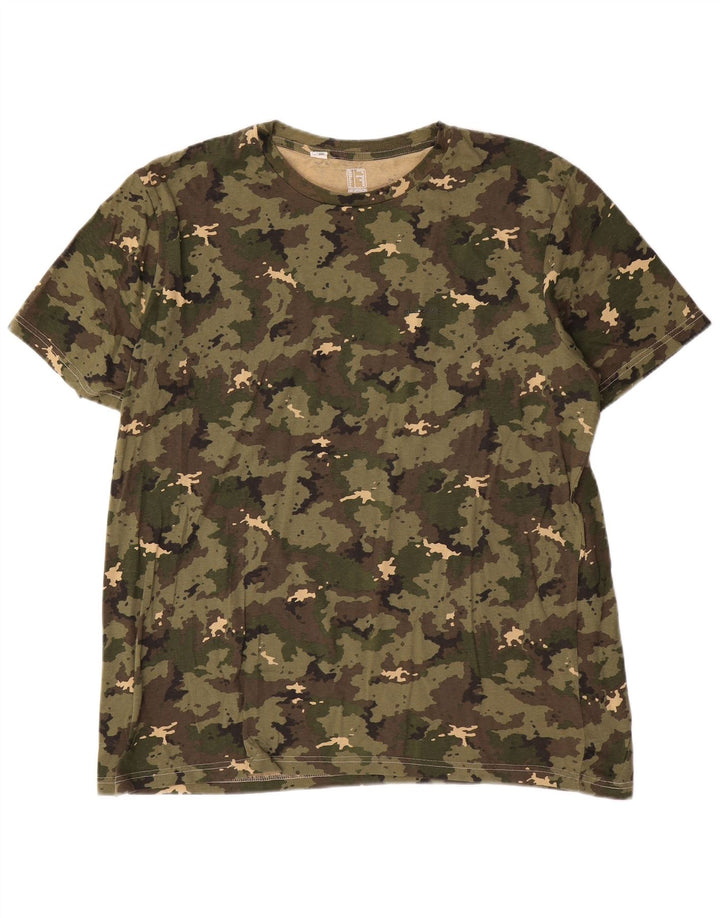 Decathlon Herren T-Shirt Top XL Khaki Camouflage