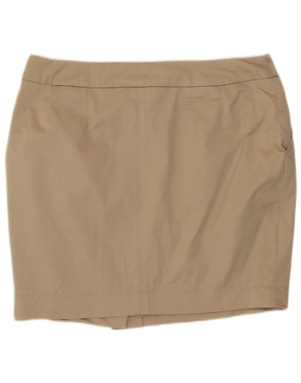 Zendra Damen Minirock EU 46 XL W34 Beige Baumwolle