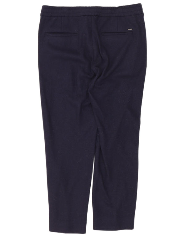 Massimo Dutti Herren schmal geschnittene Hose EU 38 Small W30 L25 Marineblaue Wolle