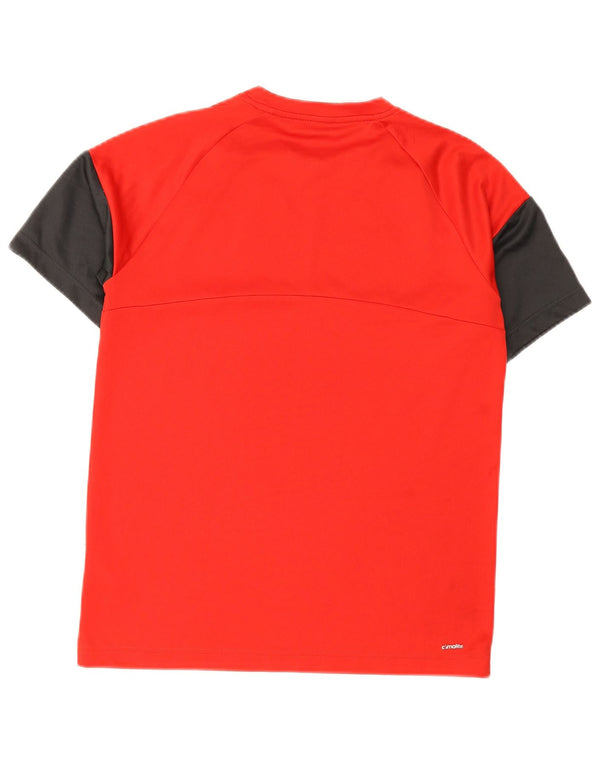Adidas Jungen Regular T-Shirt Top 15–16 Jahre, rotes Colourblock-Polyester