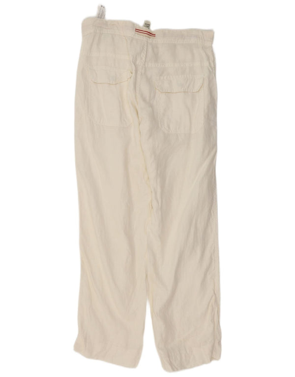 Gerade Chino-Hose für Herren von Zara, Größe L, W34, L30, weißes Leinen