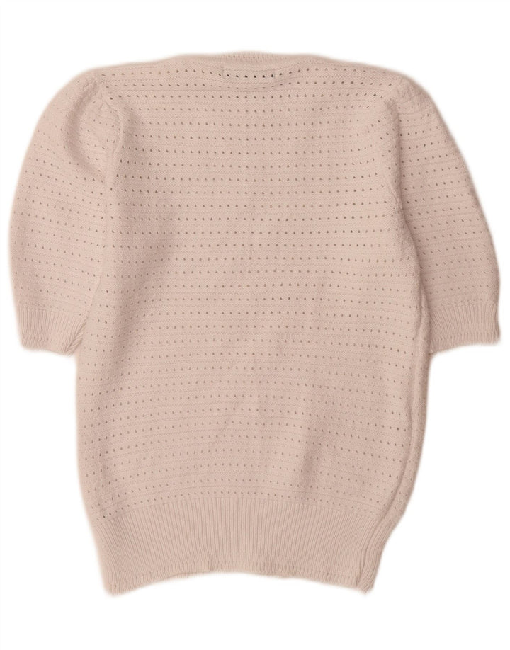 Marks & Spencer Damen-Pullover mit Rundhalsausschnitt, Gr. 10, Größe S, Weiß