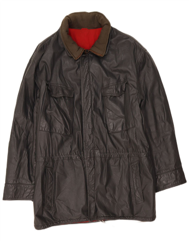 Vintage Herren Lederjacke IT 52 XL Grau