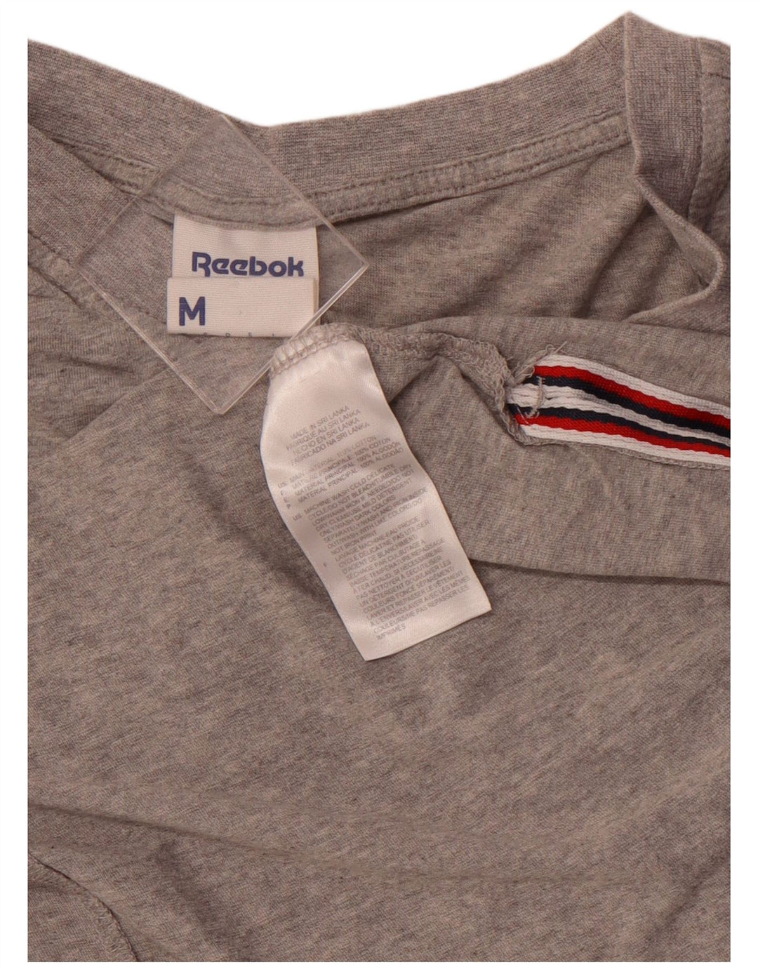 REEBOK Damen Classic Graphic T-Shirt Top UK 12 Mittelgraue Baumwolle