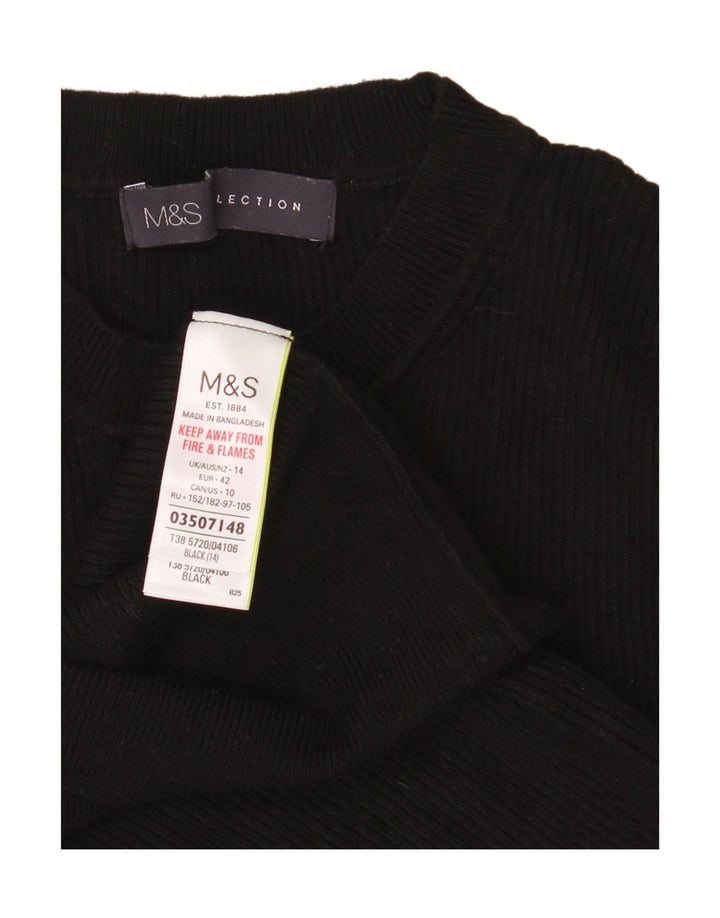 Marks & Spencer Damen Weste Tank Top UK 14 Medium Schwarz Viskose