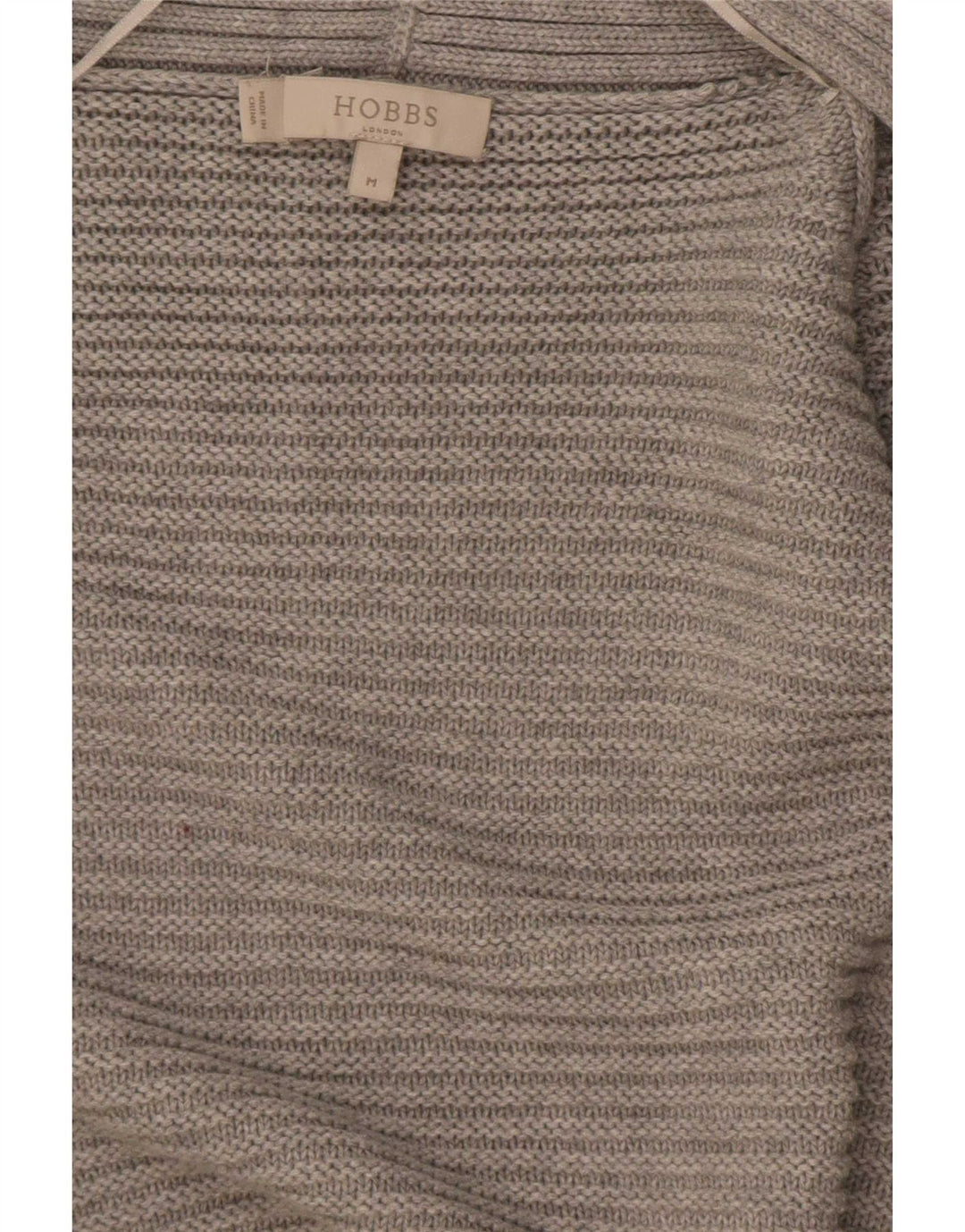 Hobbs Offener Damen-Cardigan-Pullover UK 14 Mittelgraue Baumwolle
