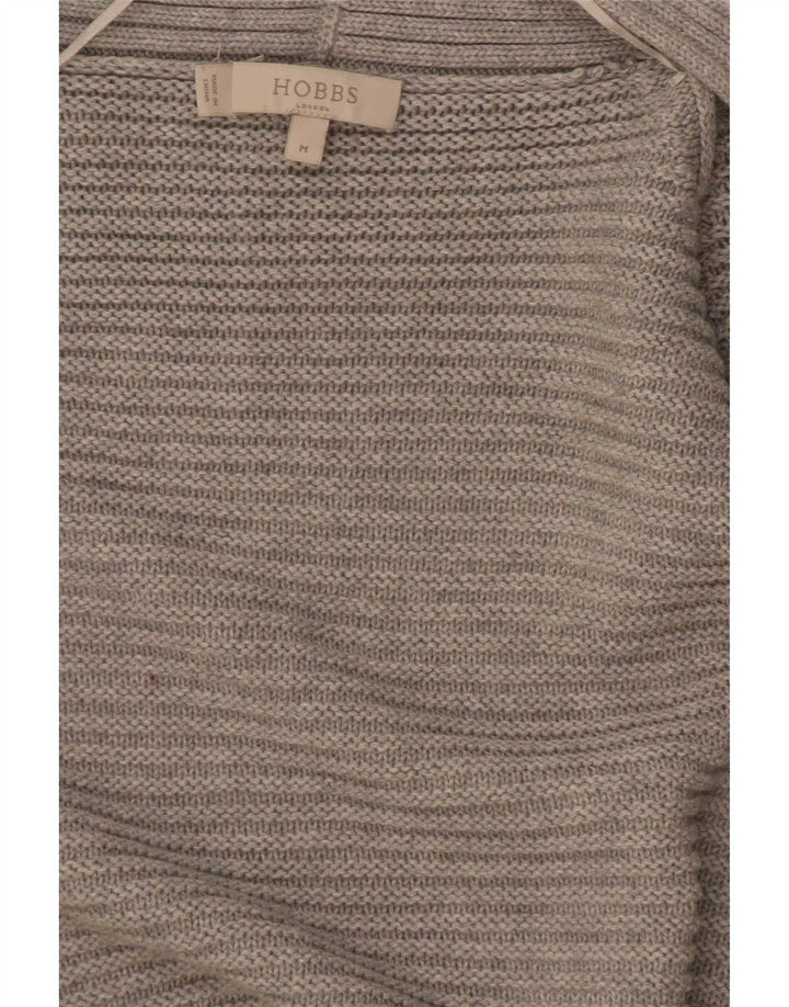 Hobbs Offener Damen-Cardigan-Pullover UK 14 Mittelgraue Baumwolle
