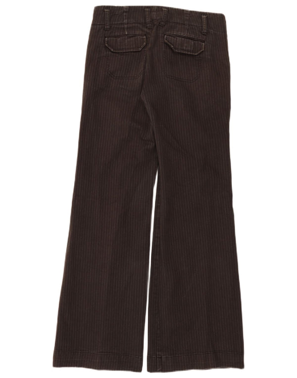 Gap Damen Flare Chino-Hose US 4 Small W28 L30 Braune Nadelstreifen