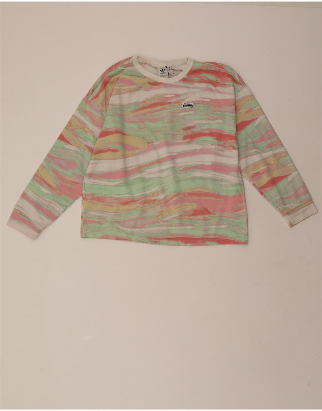 ADIDAS Womens Oversized Top Long Sleeve UK 6 XS  Multicoloured Vintage Adidas and Second-Hand Adidas from Messina Hembry 
