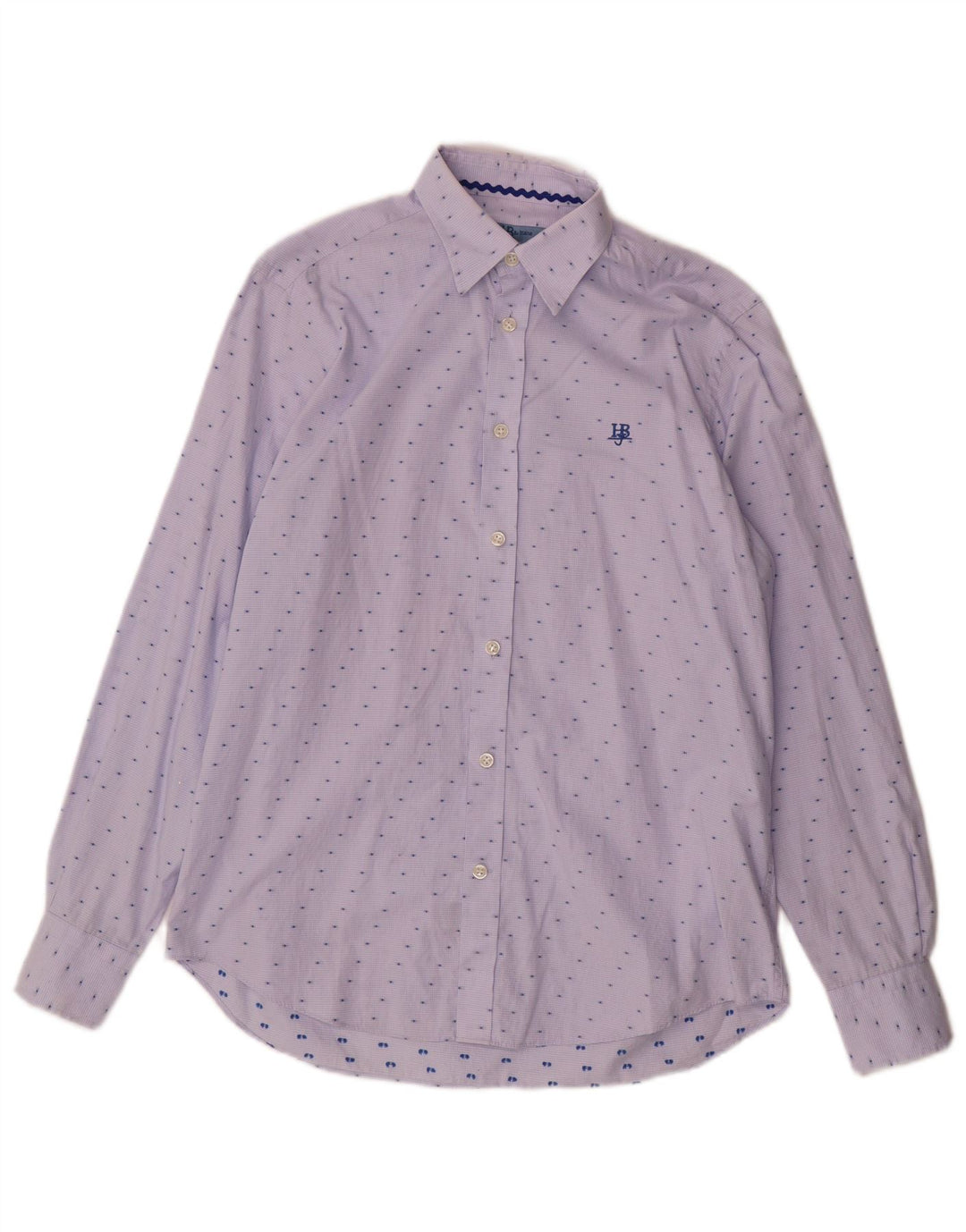 Harmont & Blaine Herrenhemd aus mittelblau gepunkteter Baumwolle
