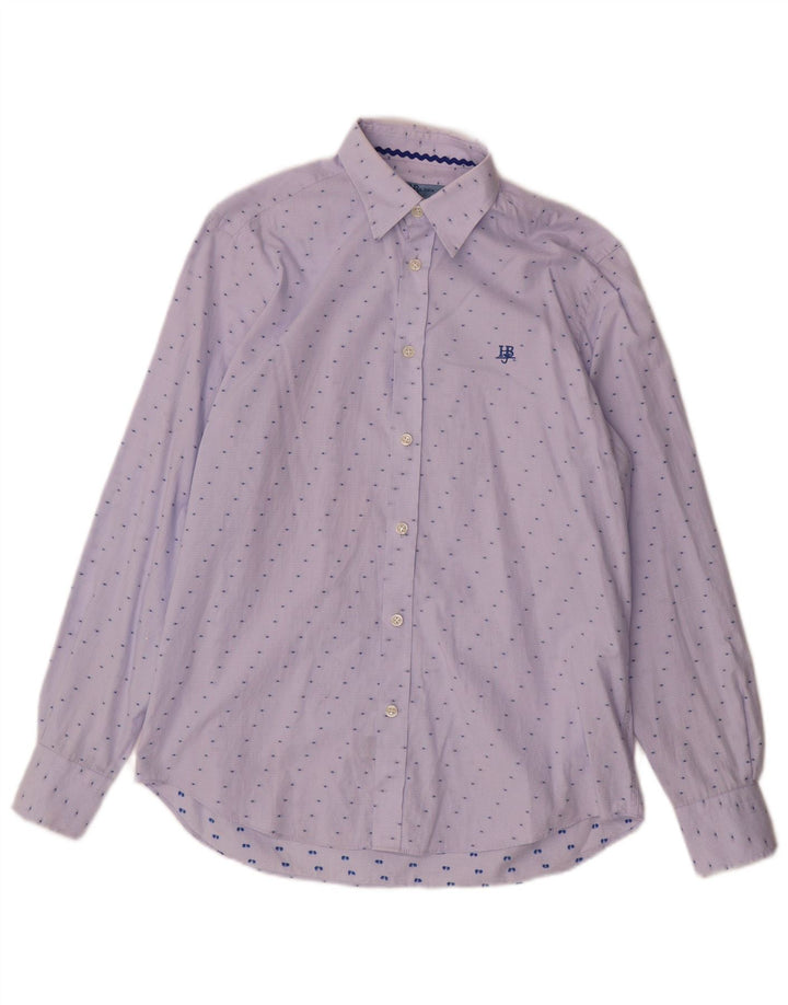 Harmont & Blaine Herrenhemd aus mittelblau gepunkteter Baumwolle
