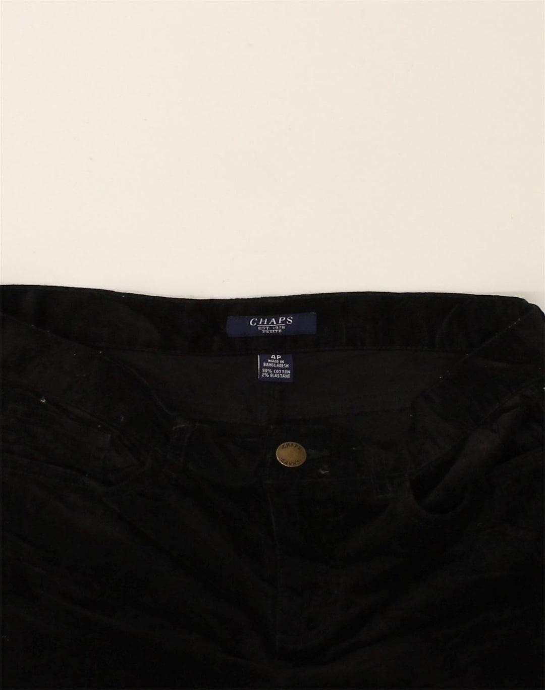CHAPS Womens Petite Slim Casual Trousers US 4 Small W28 L28 Black Cotton | Vintage Chaps | Thrift | Second-Hand Chaps | Used Clothing | Messina Hembry 