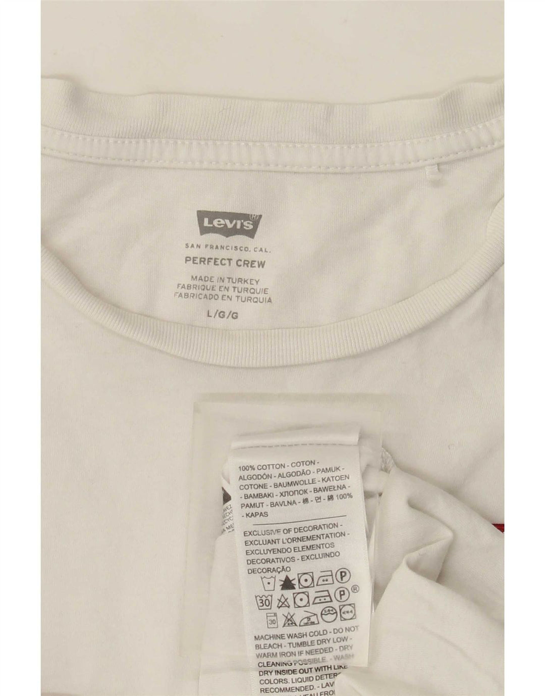 Levi's Damen T-Shirt Top UK 16 Large4 Weiße Baumwolle