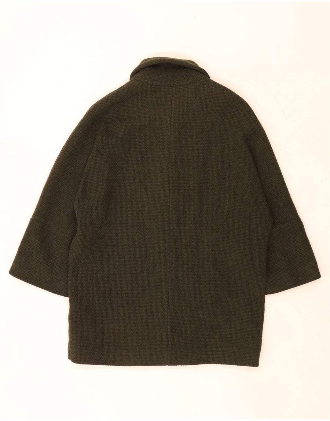 Massimo Dutti Damen Übergroßer Mantel UK 10 Small Khaki Wolle