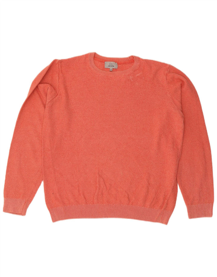 Marks & Spencer Herren-Pullover mit Rundhalsausschnitt, mittelorange Baumwolle