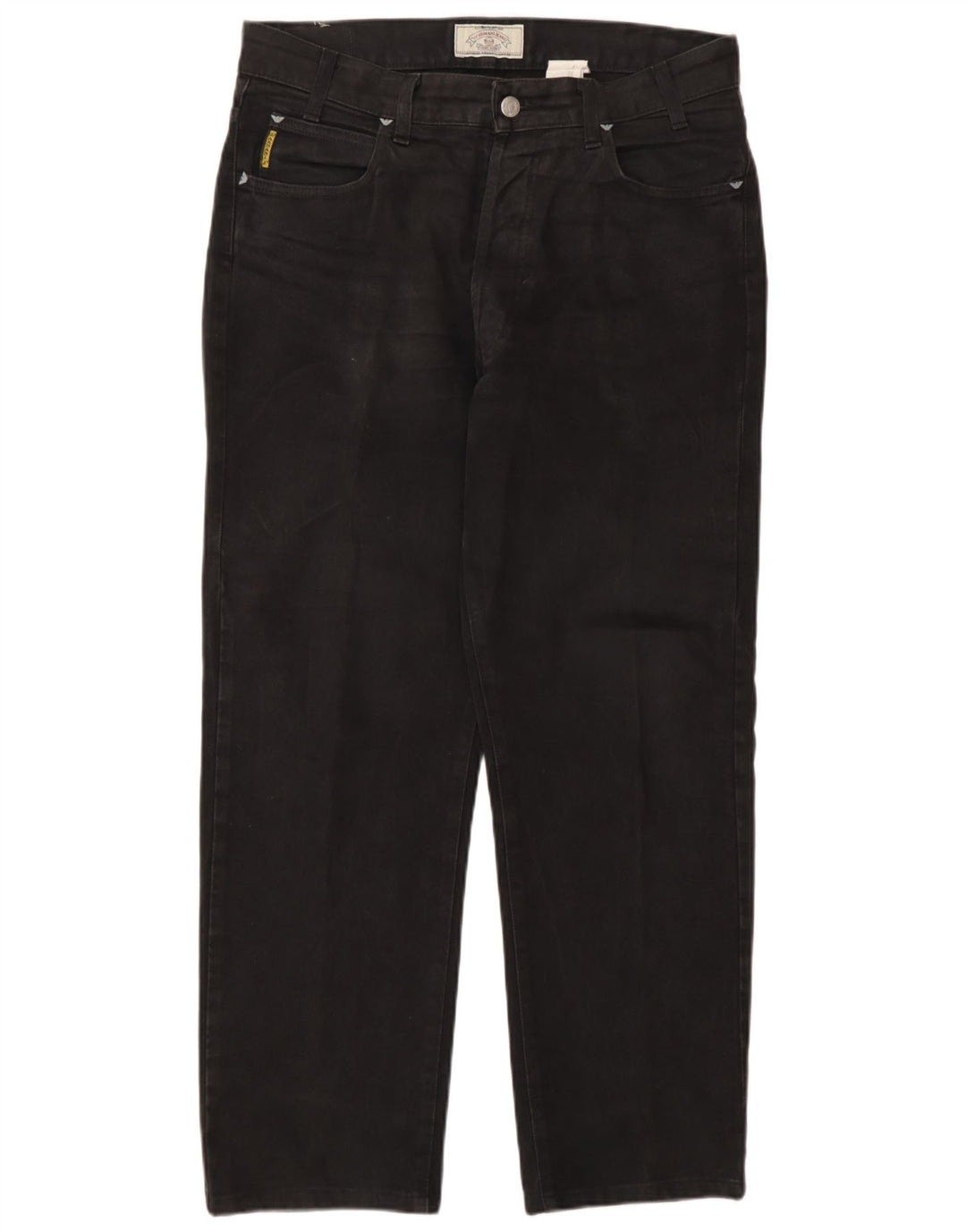 Armani Herren Straight Jeans W32 L28 Schwarze Baumwolle