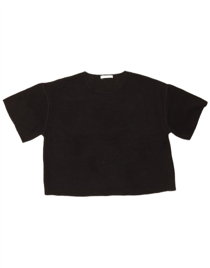 Zara Damen T-Shirt Top UK 14 Medium Schwarz