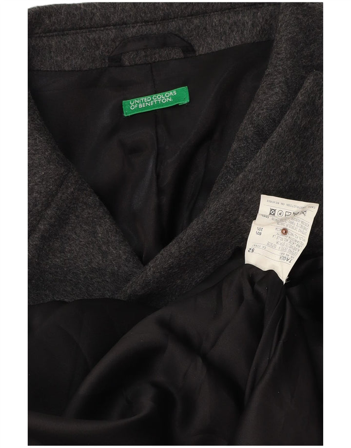 BENETTON Herrenmantel IT 52 XL graue Wolle